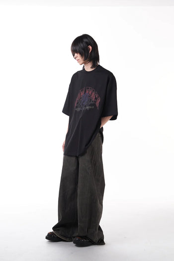 Double Back Too Many Logo T-Shirt Oversized - Black