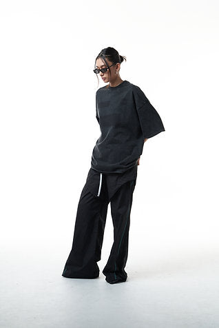 Double Back No Logo T-Shirt Oversized - Washed Black