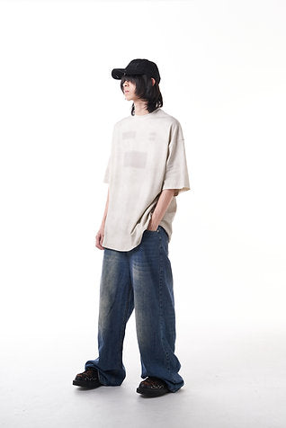 Double Back No Logo T-Shirt Oversized - Dirty Beige
