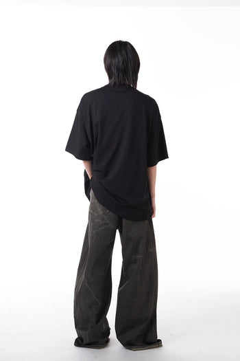 Double Back Too Many Logo T-Shirt Oversized - Black