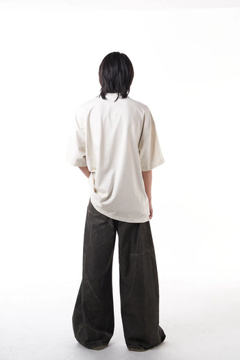 Double Back Infinity Snake T-Shirt Oversized - Beige