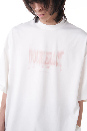 Double Back Blurred Logo Oversized T-Shirt - White