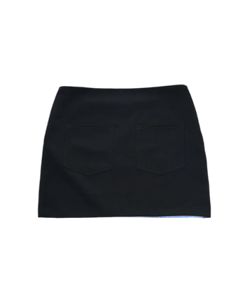 Double Back Fold Up Skirt - Dark Turquoise / Blue Stripes