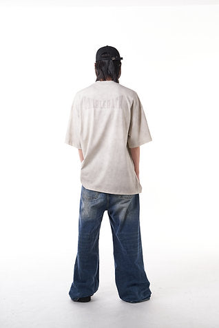 Double Back No Logo T-Shirt Oversized - Dirty Beige