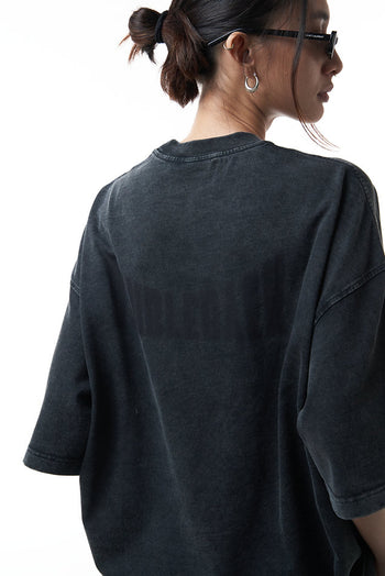 Double Back No Logo T-Shirt Oversized - Washed Black