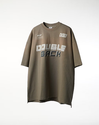 Double Back - Washed Sport Logo Oversized Tee - Green
