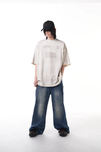 Double Back No Logo T-Shirt Oversized - Dirty Beige
