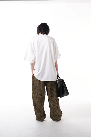 Double Back Blurred Logo Oversized T-Shirt - White