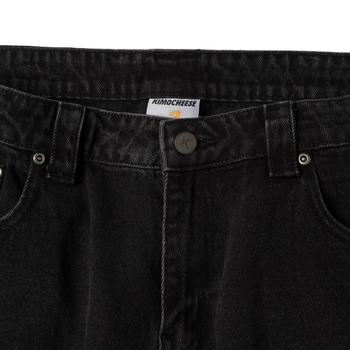 K.M.C - Logo Faded Black Washed Jorts