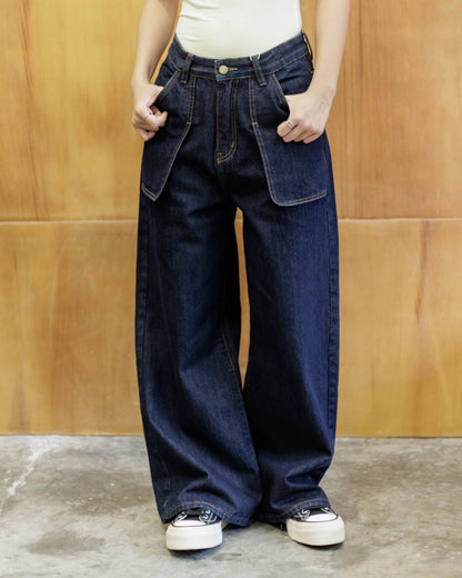 Leftroom Navy Big Pockets Jeans