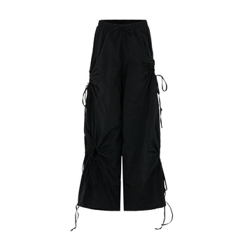 Melancoly - Floral Bloom Parachute Pants - Black