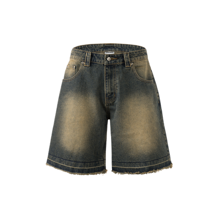K.M.C - Logo Faded Yellowish Washed Jorts