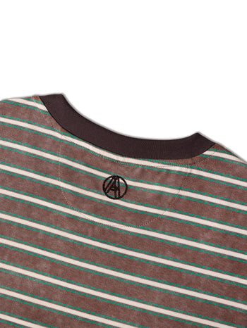 Against Lab - Chainstitch Stripe Tee - Brown
