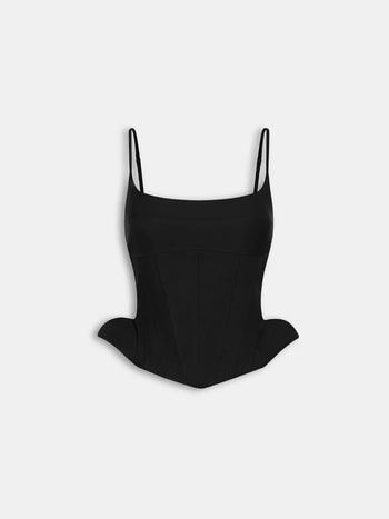 Melancholy - Velour Sculpt Cami - Black