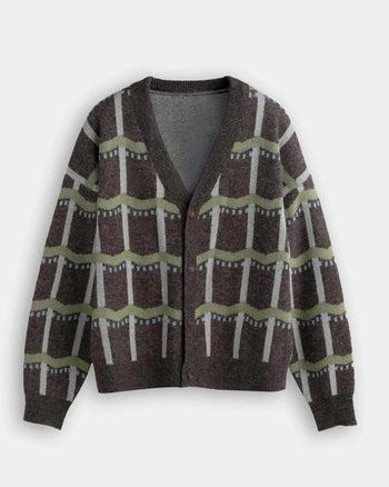 FTMD. Solitude Mohair Cardigan - Brown Green