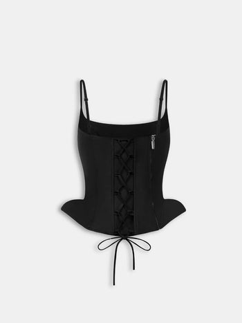 Melancholy - Velour Sculpt Cami - Black
