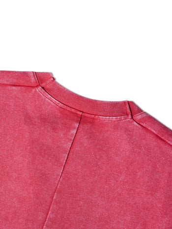 Against Lab - Single Stitch Washed Cropped Tee - Red