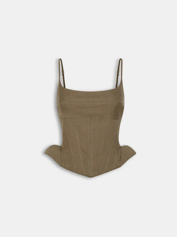 Melancholy - Velour Sculpt Cami - Brown