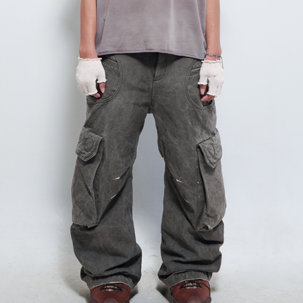 PISTOL - Stone Grey Cargo Pants