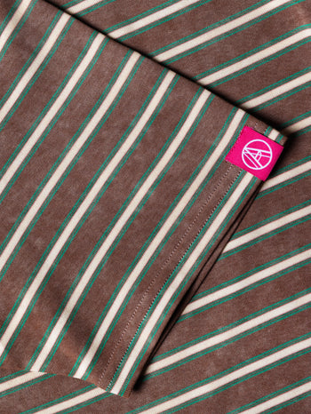 Against Lab - Chainstitch Stripe Tee - Brown