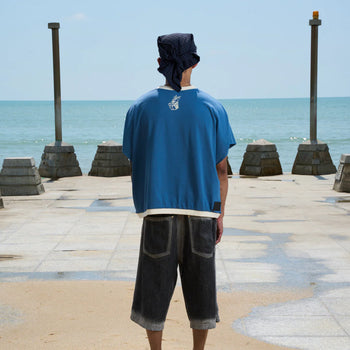 TNT x Dmeow - Infamous Boxy Tee - Blue
