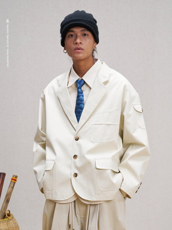 Unlimited Mote - Japanese Minimal  Blazer Jacket - White