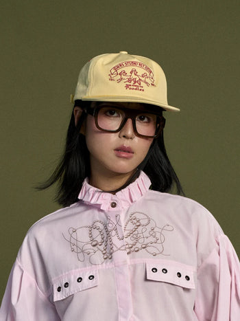 Goers Studio - Pet Club 5-Panel Strapback Cap - Vanilla