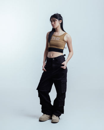 Double Back Fold Up Crop Top