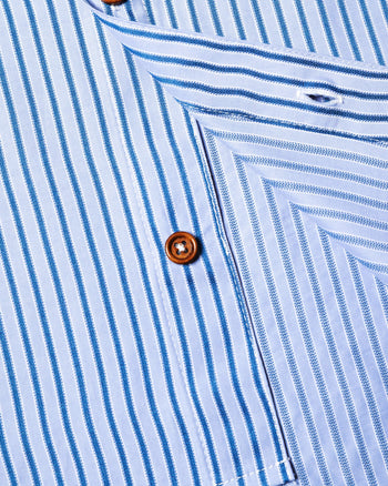 Against Lab - Stripe Miguel Shirt - Blue