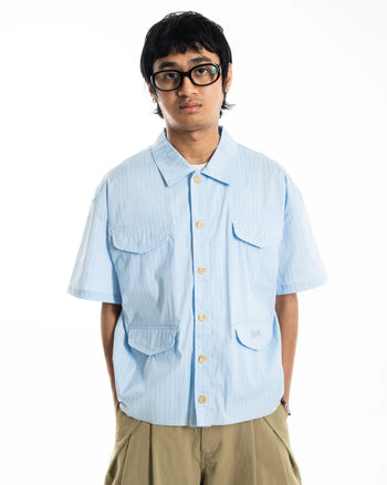 Hdpc - Raw Hem Production Shirt - Baby Blue