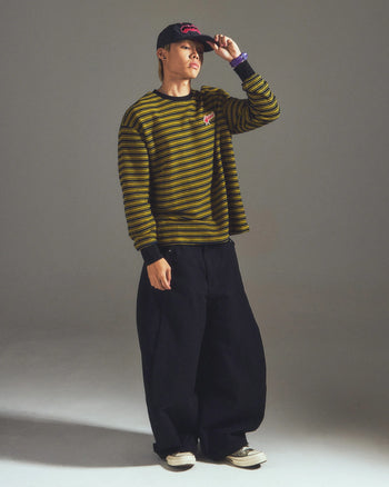 Against Lab - Stripes Star Lounge Tee - Yellow Navy