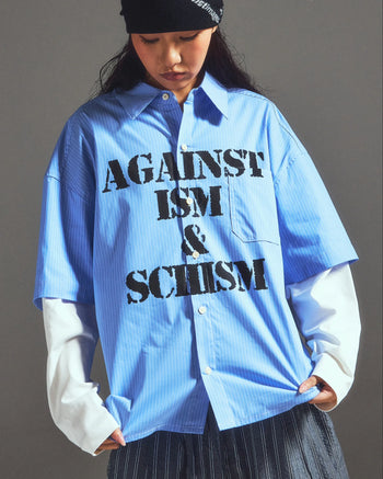 Against Lab - Ism& Schism Layered Shirt - Blue