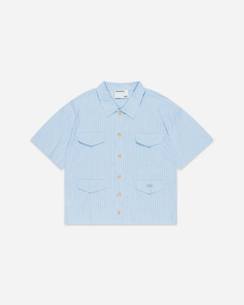 Hdpc - Raw Hem Production Shirt - Baby Blue