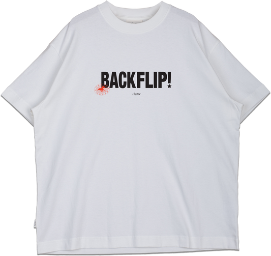 HOW1E - BACKFLIP! Boxy Tee White by Anything JB