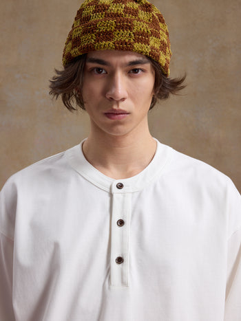 Unlimited Mote - Henley Short Sleeve Tee - Off-White