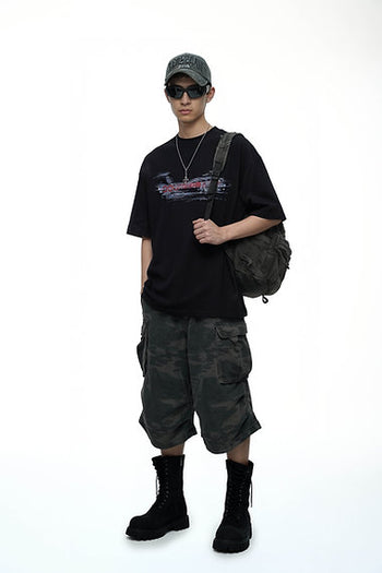 Double Back - Car Paint Scratch T-Shirt Oversized - Black