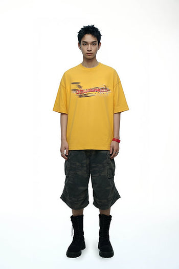 Double Back - Car Paint Scratch T-Shirt Oversized - Yellow