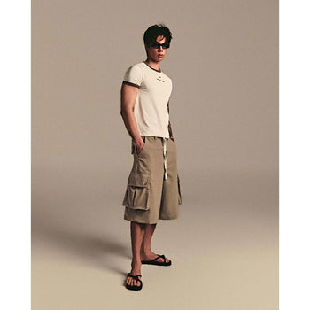 ABBBrand - Cargo Short Pants Baggy Short - Beige