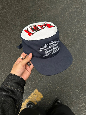 Goers Studio - Unforgettable Pillbox Strapback Cap - White & Navy