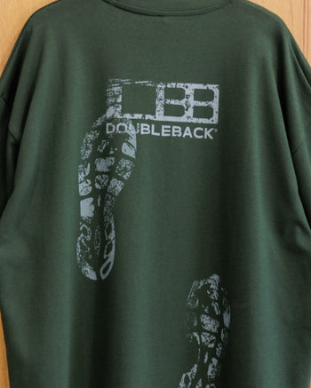 Double Back - Shoeprint Oversized Tee - Dark Green