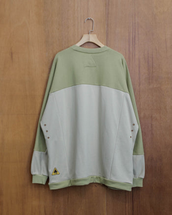 FTMD. Panel L/S Sweater - Beige/Green
