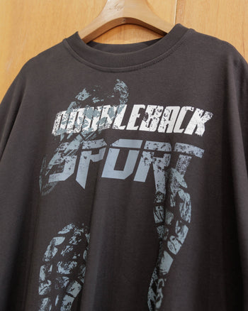 Double Back - Shoeprint Oversized Tee - Grey