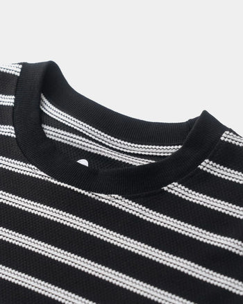 FTMD. Textured Striped Tee - Black