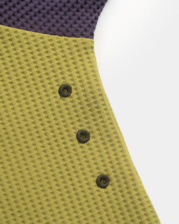 FTMD. Service Your Solitude L/S Waffle Tee - Mustard Green & Purple