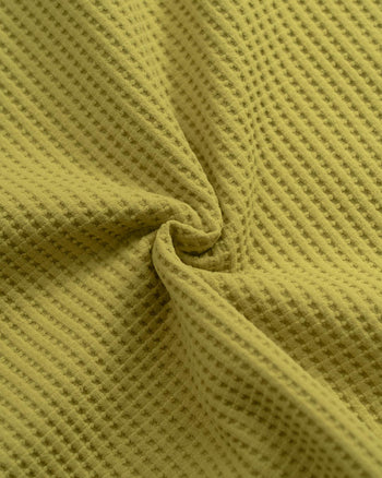 FTMD. Service Your Solitude L/S Waffle Tee - Mustard Green & Purple