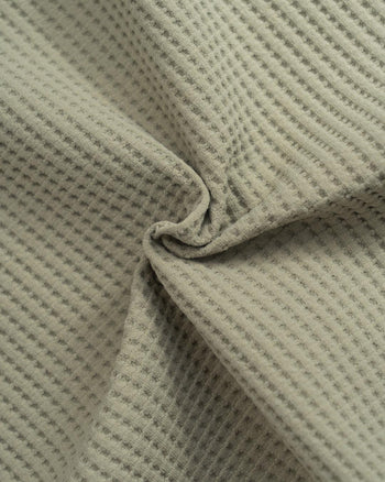 FTMD. Service Your Solitude L/S Waffle Tee - Sage Green & Brick Brown