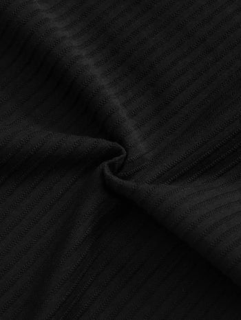 FTMD.Textured Striped L/S Tee - Black