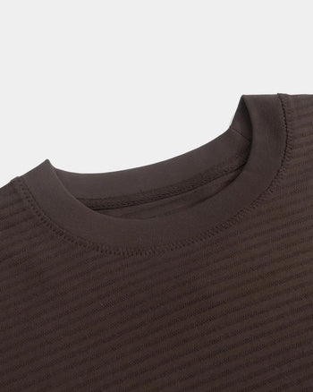 FTMD.Textured Striped L/S Tee - Brown