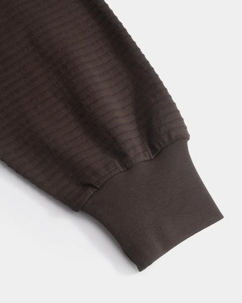 FTMD.Textured Striped L/S Tee - Brown