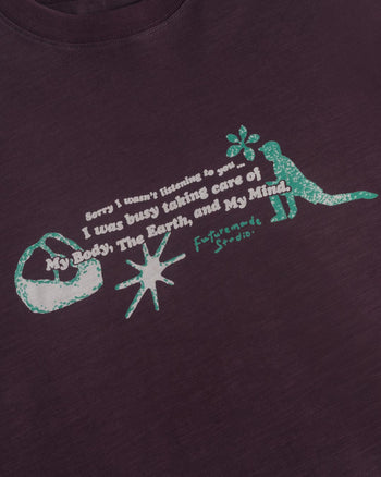 FTMD. Mind Over Noise Slub Tee - Dark Purple